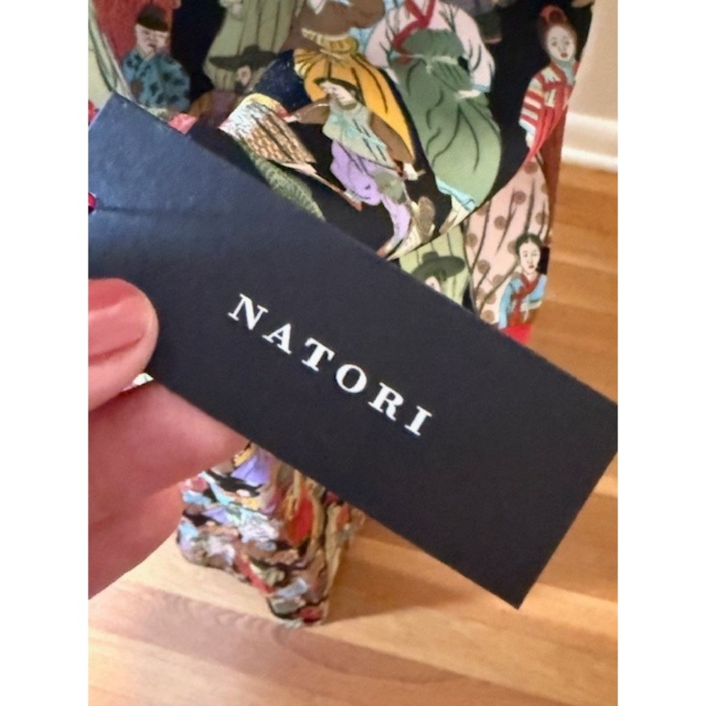 NWT Natori Dynasty Zip Caftan M‎ Korean Hanbok Print Luxury Robe $160 Retail - Picture 9 of 10